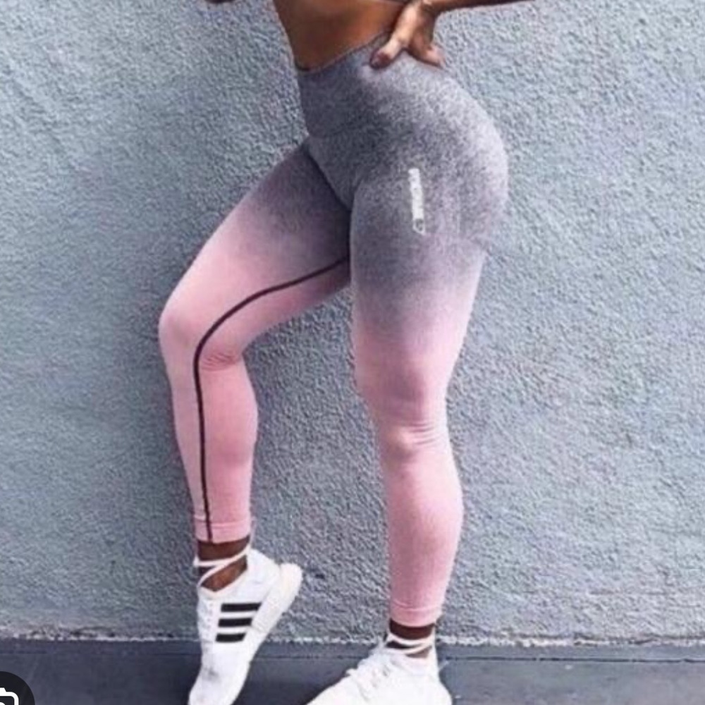 Gymshark pink and grey ombré adapt leggings small